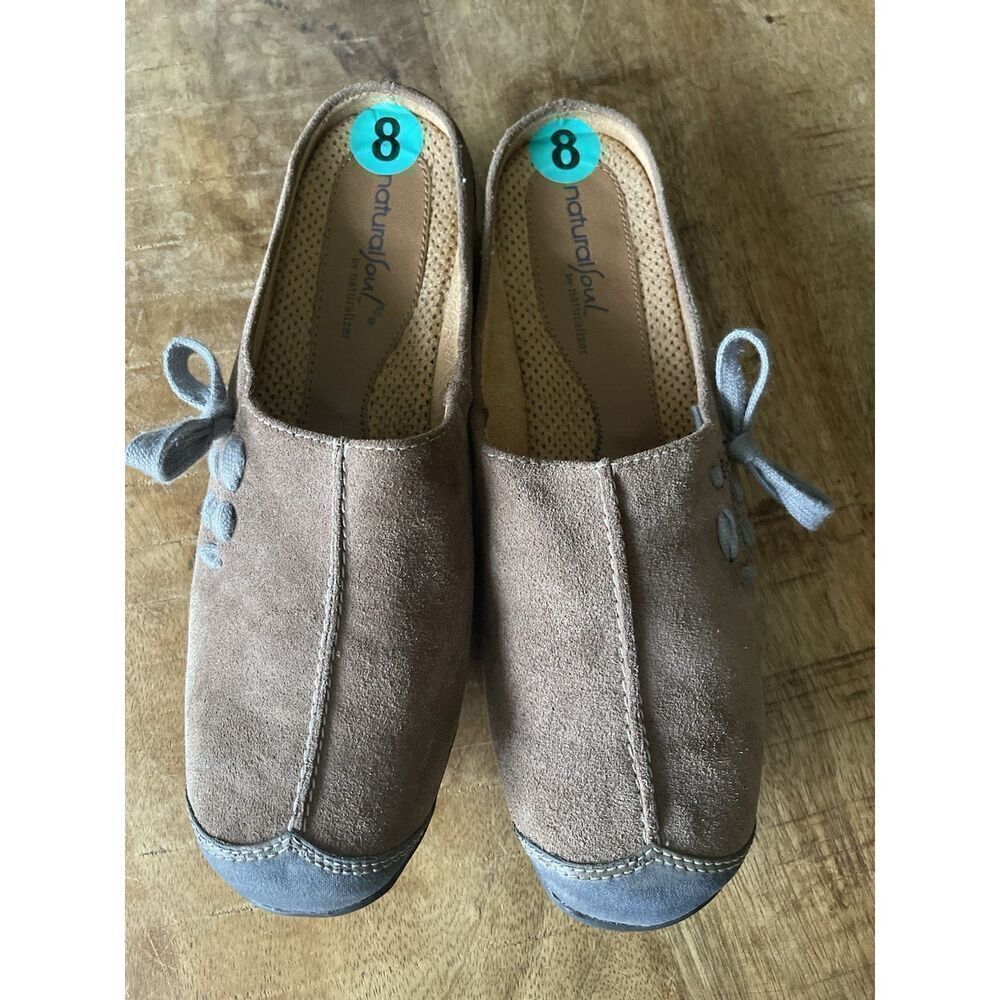 Natural Soul by Naturalizer Comfort Mules Size 8 M Women’s Brown Suede Slip On